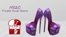 Purple rush hearts pumps